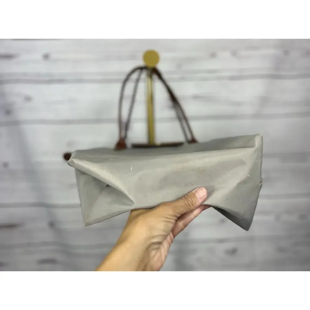 Longchamp Le Pliage Tote Bag Lot of 2 Red Gray Nylon Leather AS IS